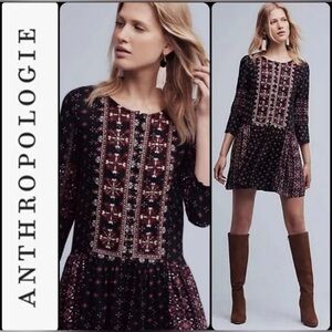 Anthropologie Vanessa Virginia Kaleidoscopic Beaded Dress
